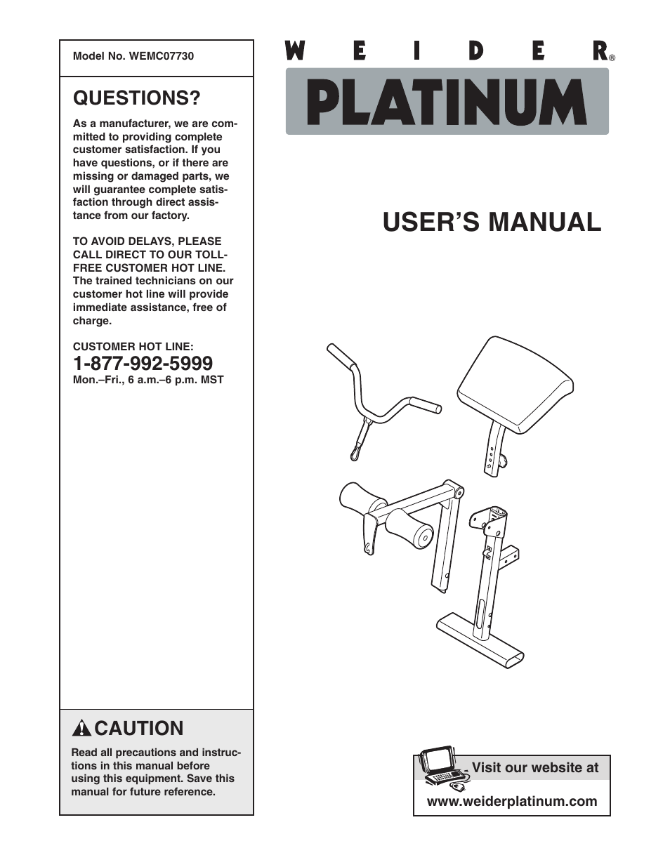Weider WEMC07730 User Manual | 12 pages