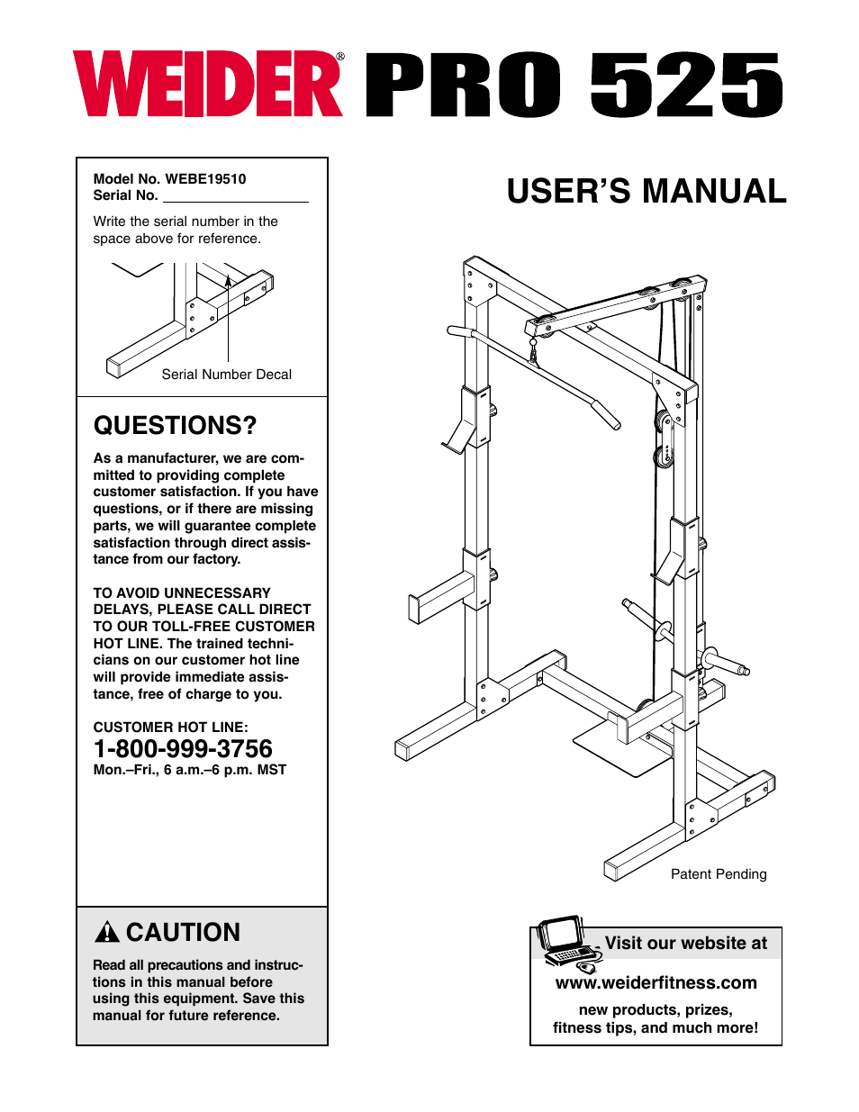 Weider WEBE19510 User Manual | 20 pages