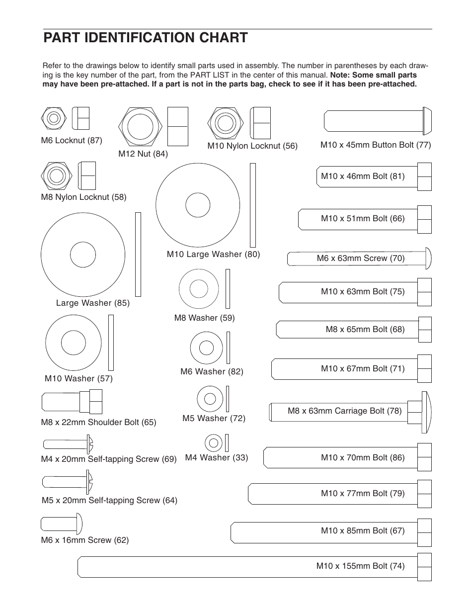 Part identification chart | Weider WESY19740 User Manual | Page 24 / 28