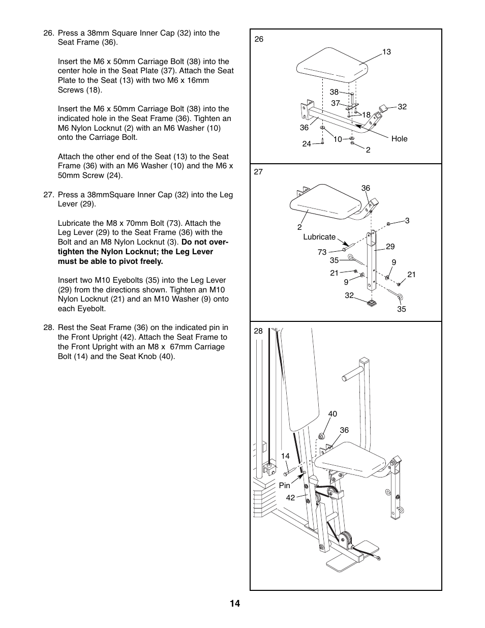 Weider WESY19511 User Manual | Page 14 / 28