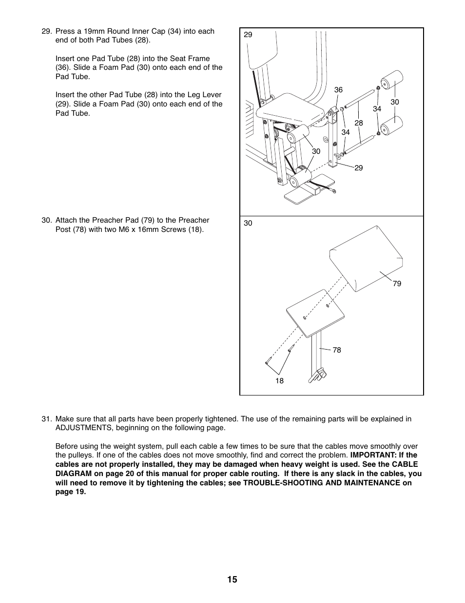 Weider WESY19511 User Manual | Page 15 / 28