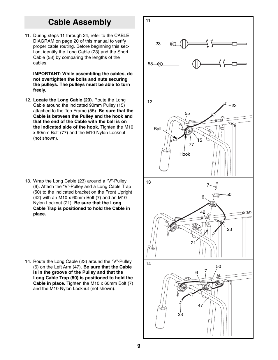 Cable assembly | Weider WESY19511 User Manual | Page 9 / 28