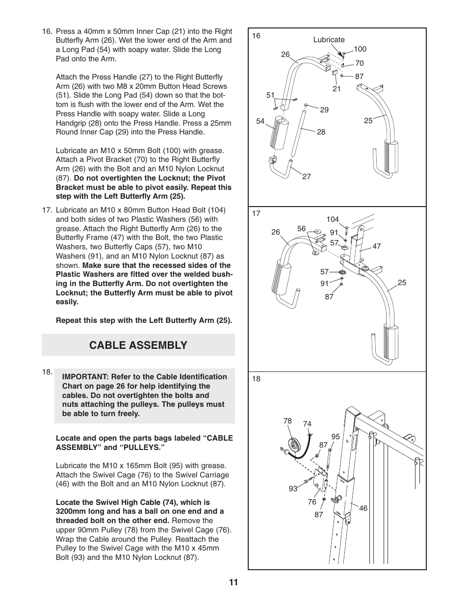Cable assembly | Weider Pro 4850 831.153932 User Manual | Page 11 / 33
