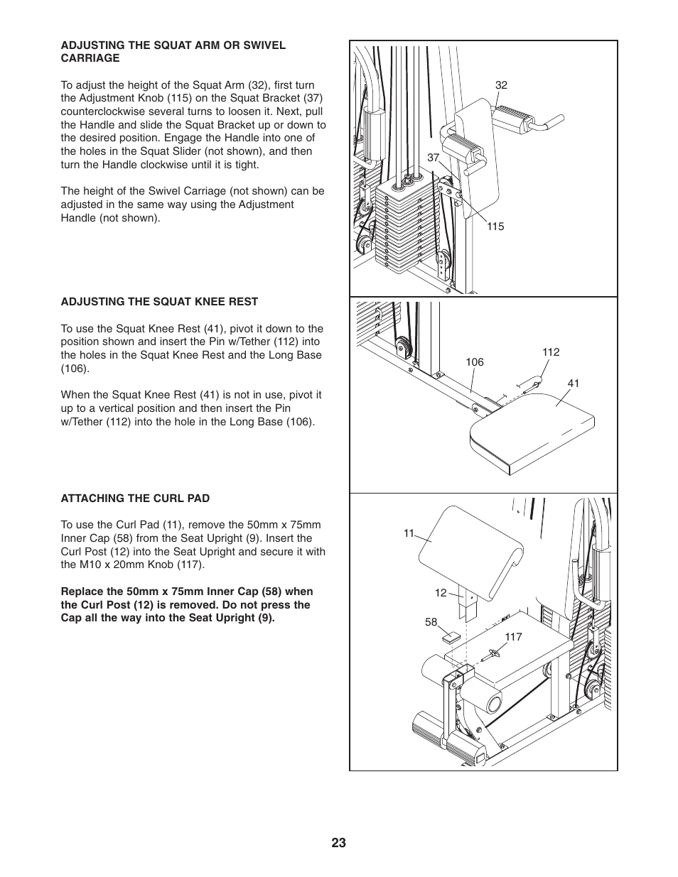 Weider Pro 4850 831.153932 User Manual | Page 23 / 33