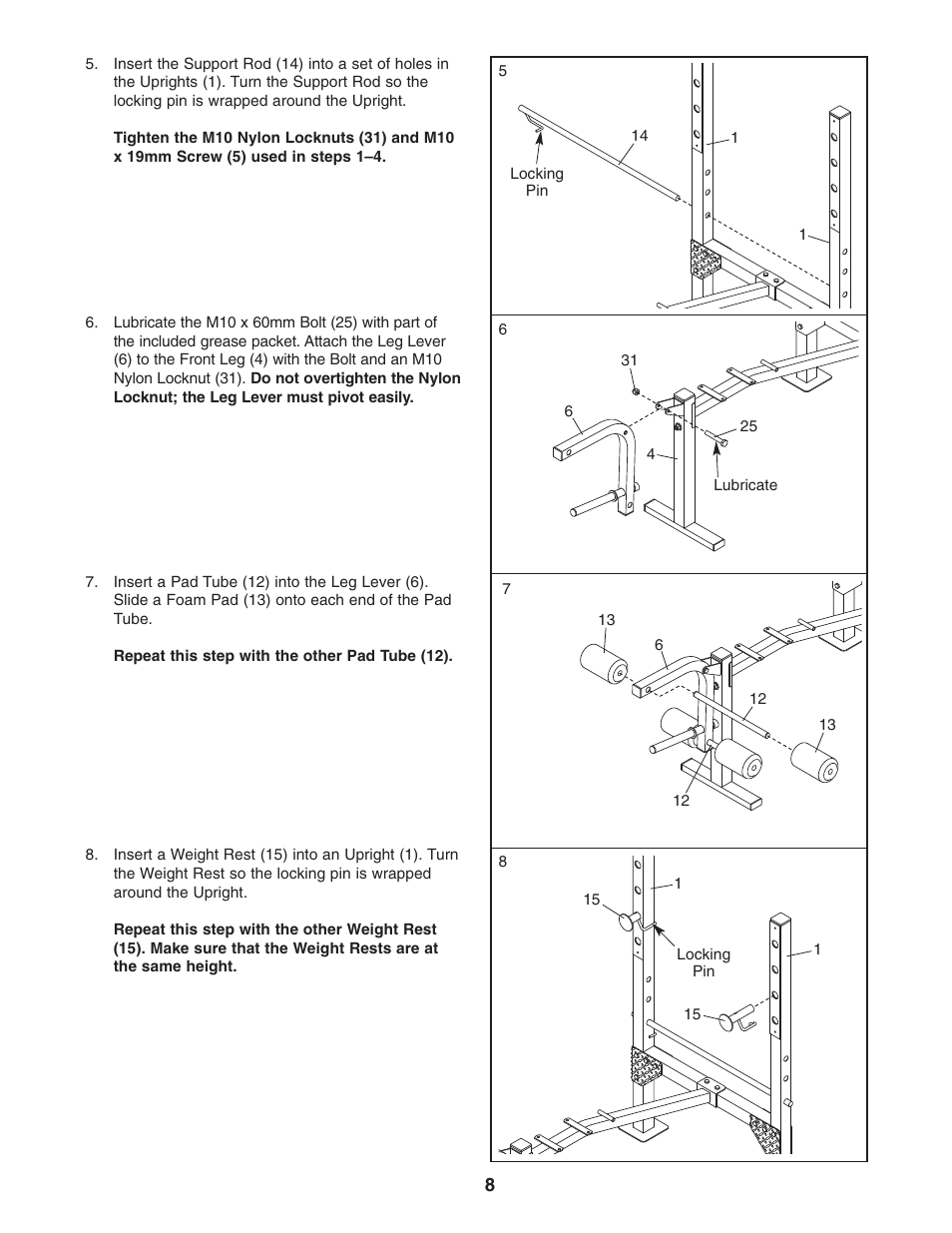 Weider PRO 250 831.15707.0 User Manual | Page 8 / 16