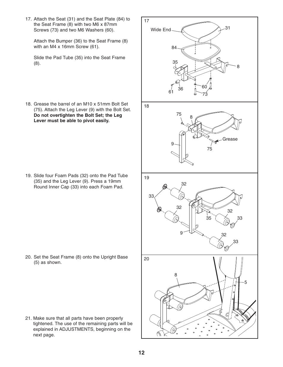 Weider WESY2966.0 User Manual | Page 12 / 20