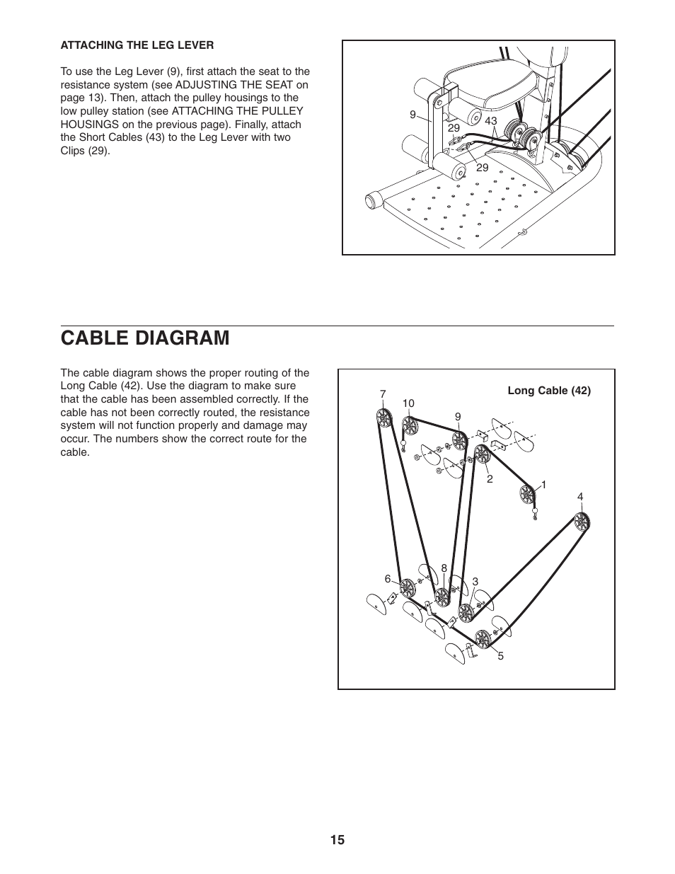 Cable diagram | Weider WESY2966.0 User Manual | Page 15 / 20