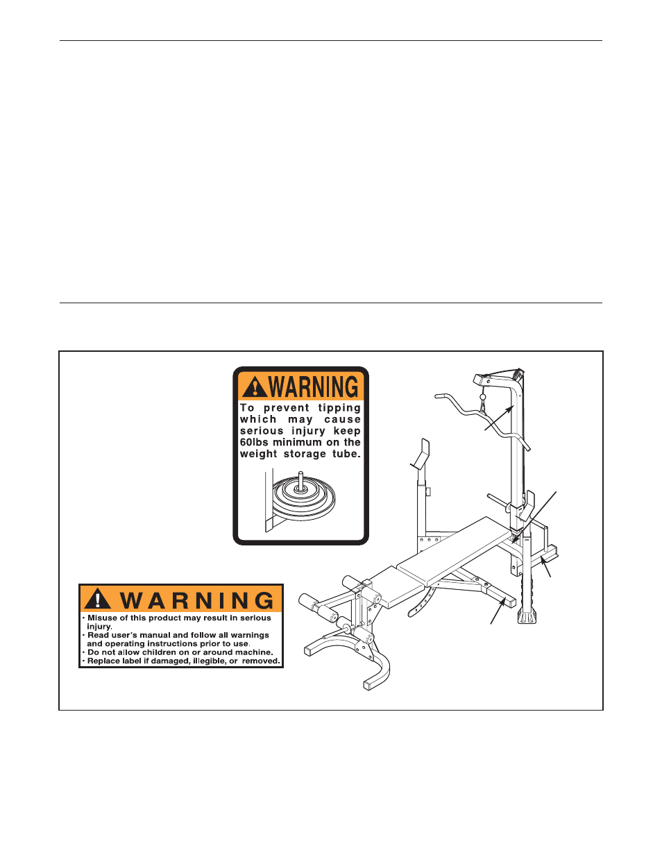 Table of contents warning decal placement | Weider WEBE12622 User Manual | Page 2 / 19