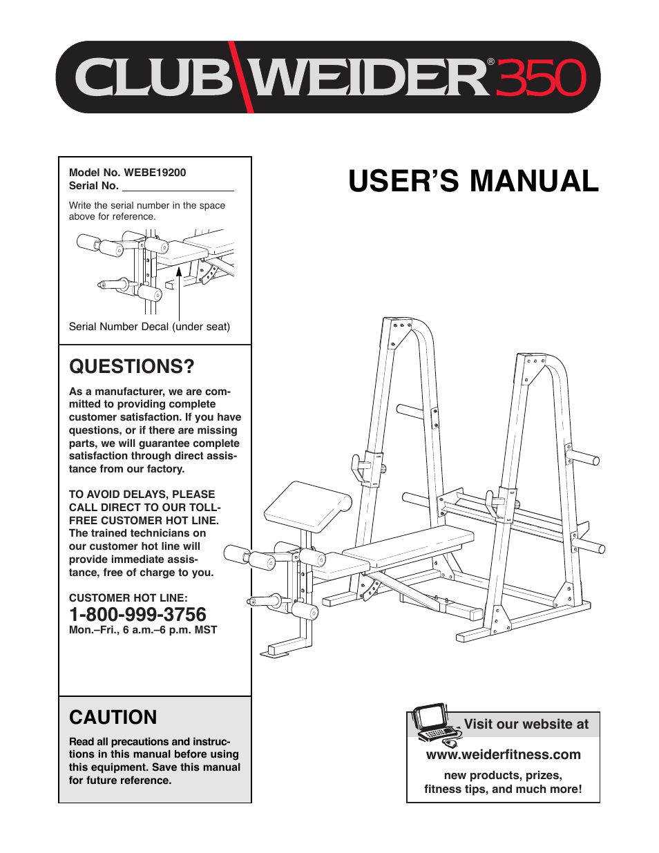 Weider WEBE19200 User Manual | 19 pages