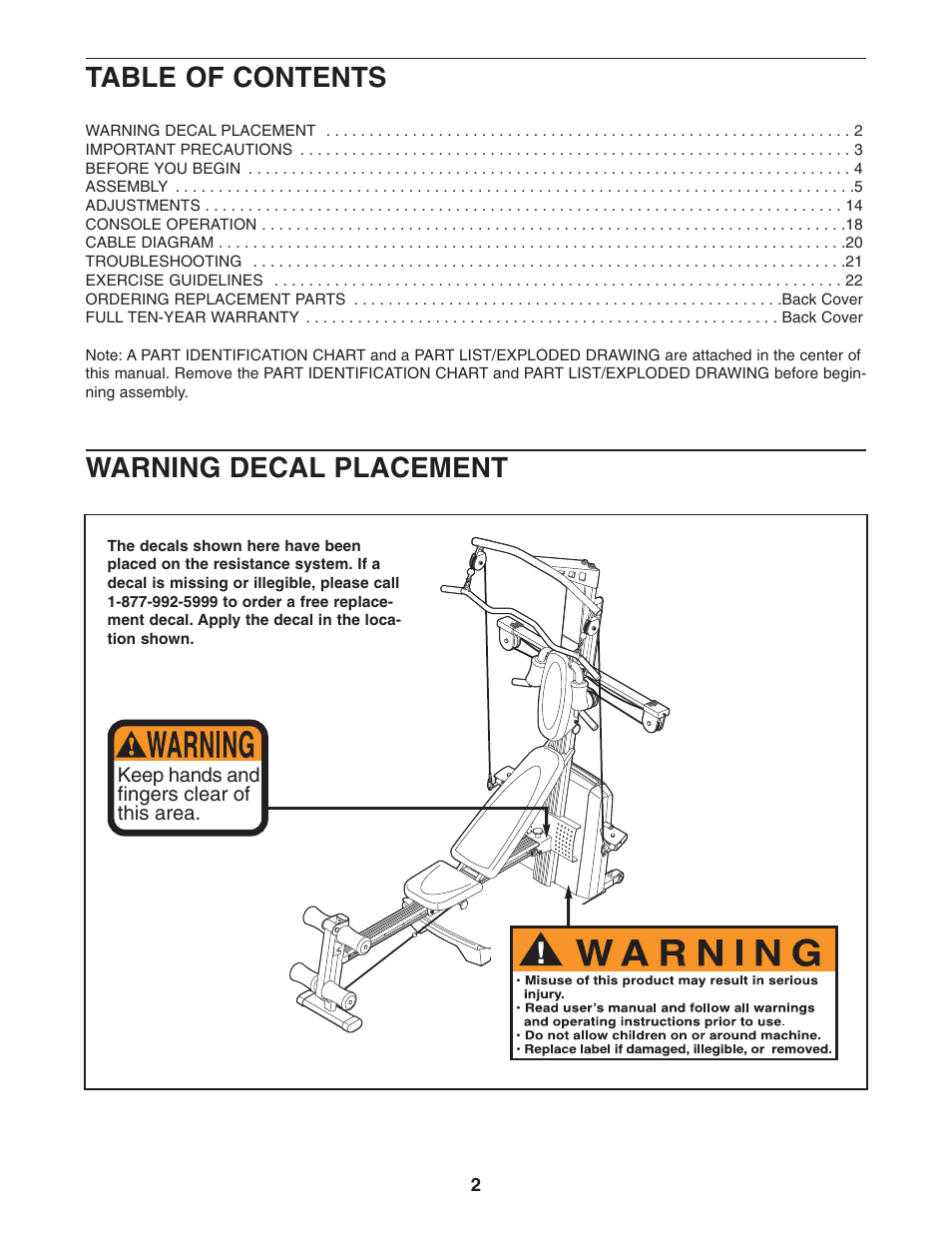 Weider 831.153971 User Manual | Page 2 / 28