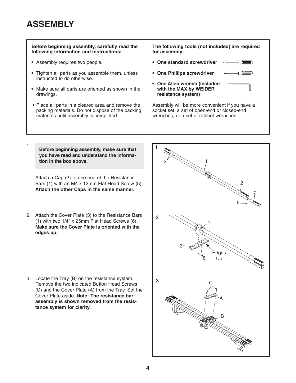 Assembly | Weider WEMC0942.1 User Manual | Page 4 / 7
