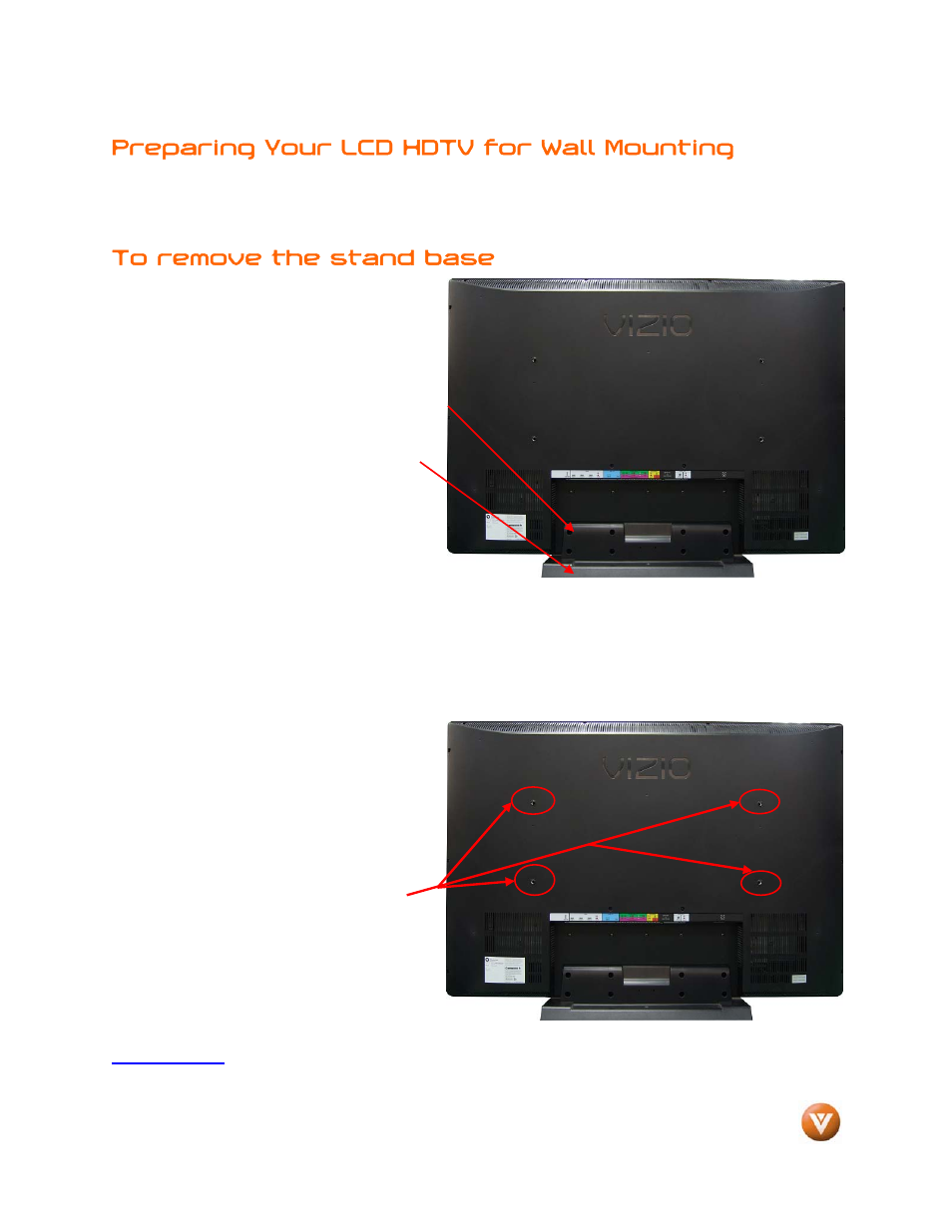 Preparing your lcd hdtv for wall mounting | Weider LCD VW46L User Manual | Page 6 / 75