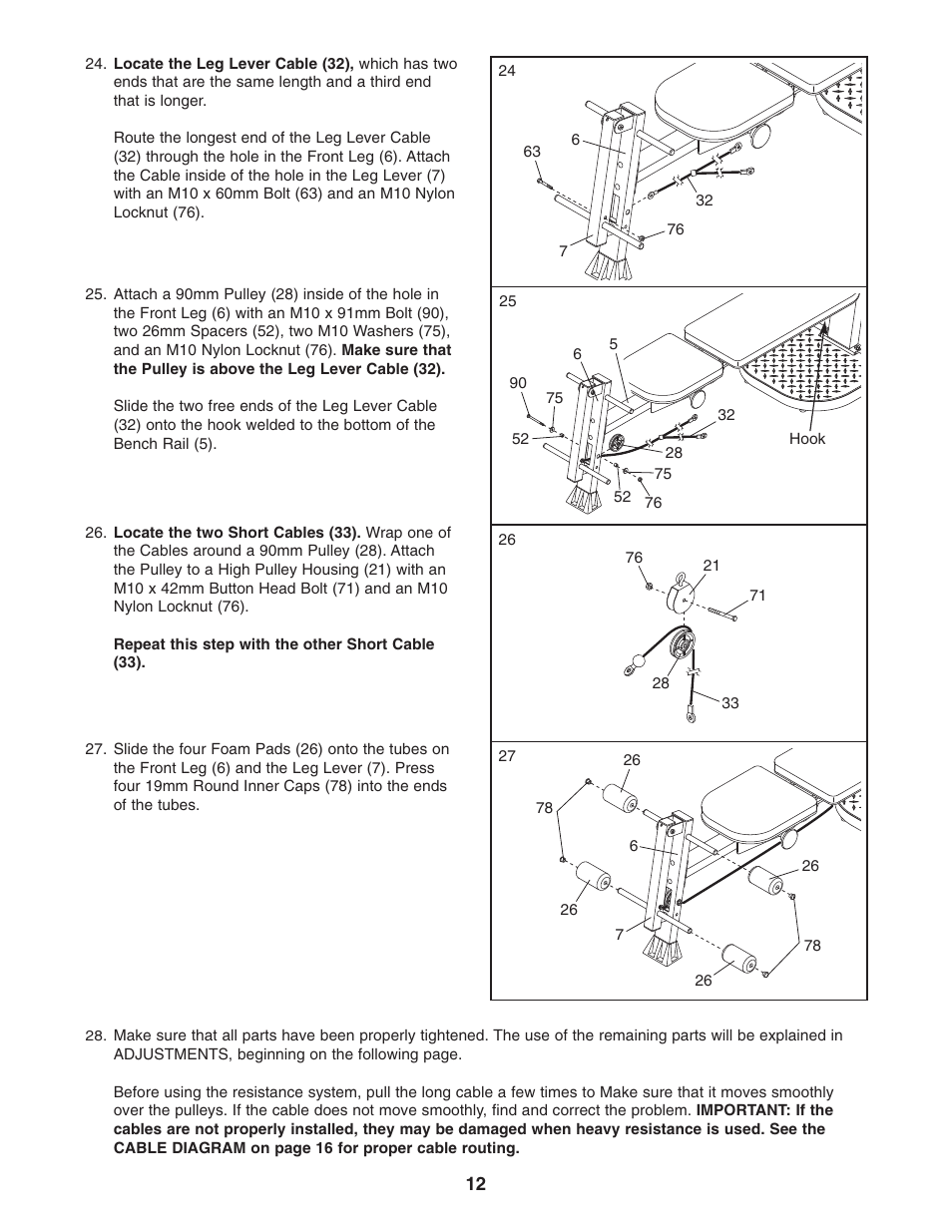 Weider 2000X WESY7773.1 User Manual | Page 12 / 24