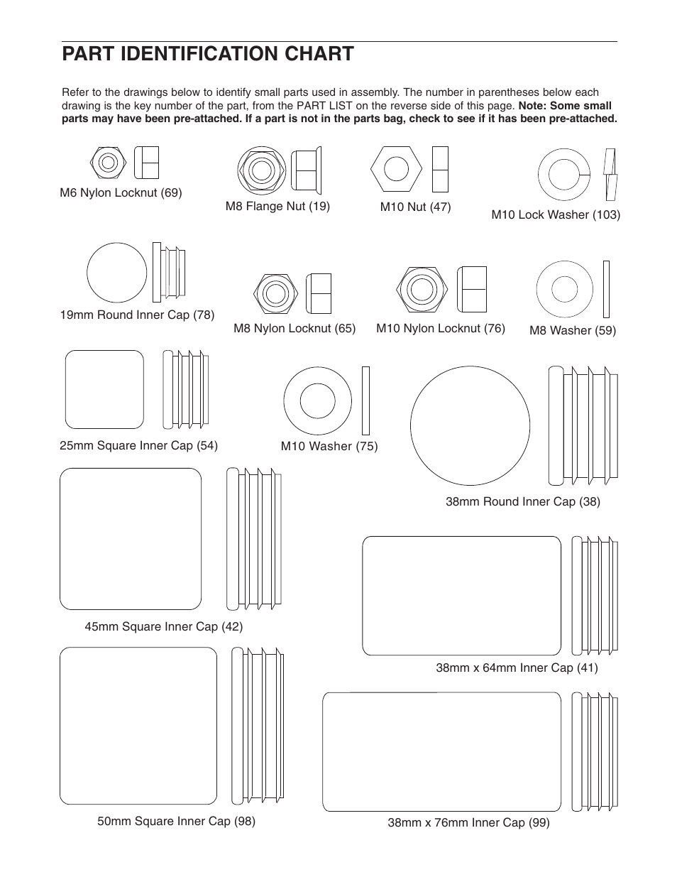 Part identification chart | Weider 2000X WESY7773.1 User Manual | Page 20 / 24