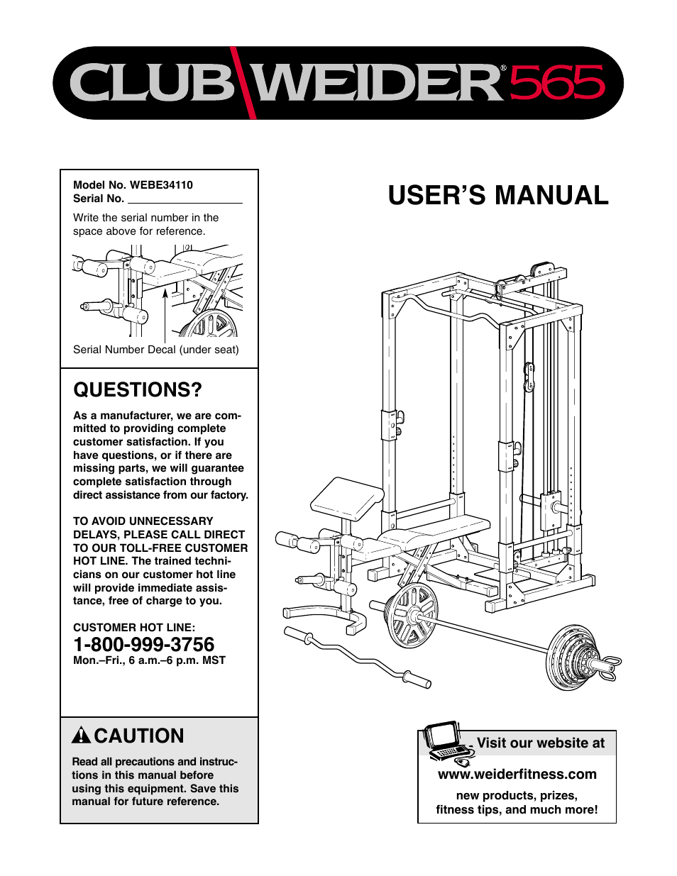 Weider WEBE34110 User Manual | 22 pages