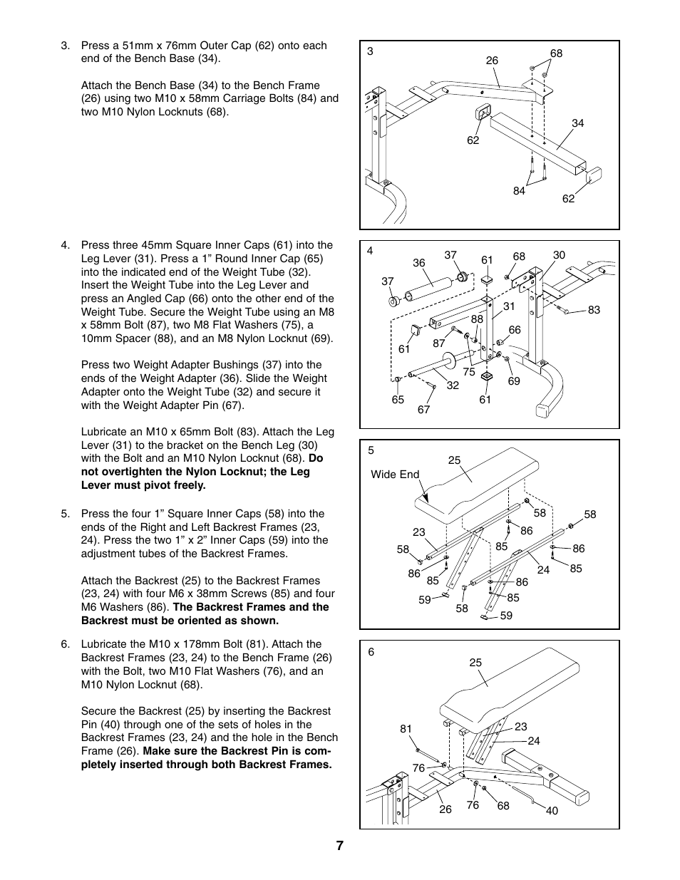 Weider WEBE34110 User Manual | Page 7 / 22