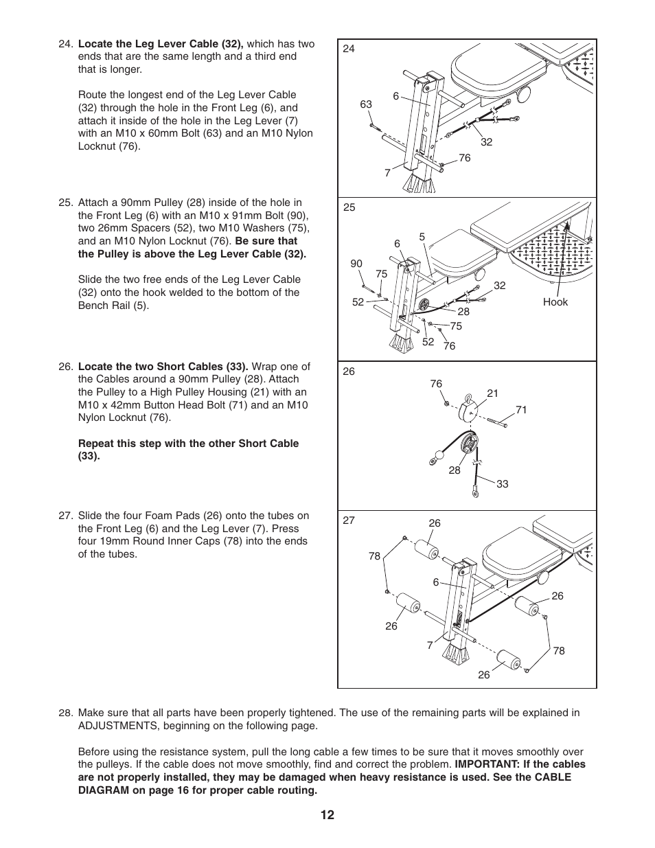 Weider WESY5863.0 User Manual | Page 12 / 24