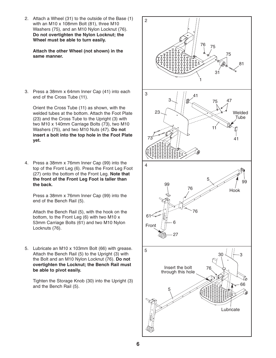 Weider WESY5863.0 User Manual | Page 6 / 24