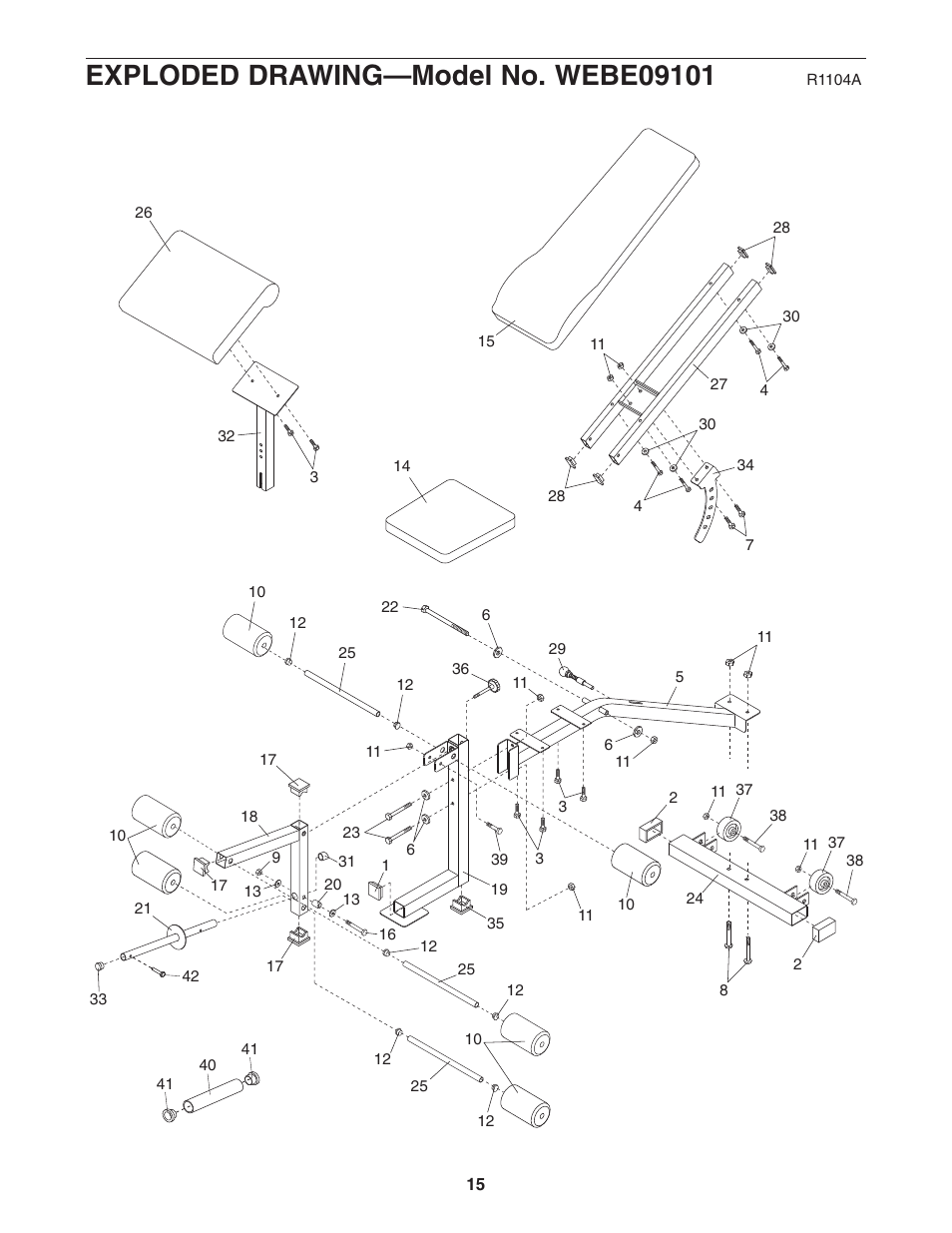 Weider Pro XT20 WEBE09101 User Manual | Page 15 / 16