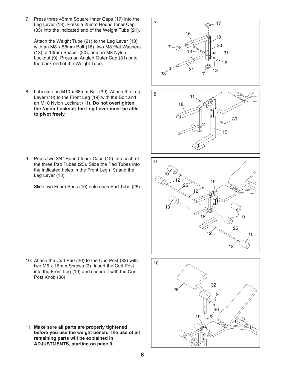 Weider Pro XT20 WEBE09101 User Manual | Page 8 / 16