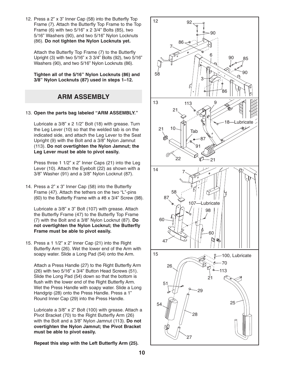 Arm assembly | Weider WESY38320 User Manual | Page 10 / 33