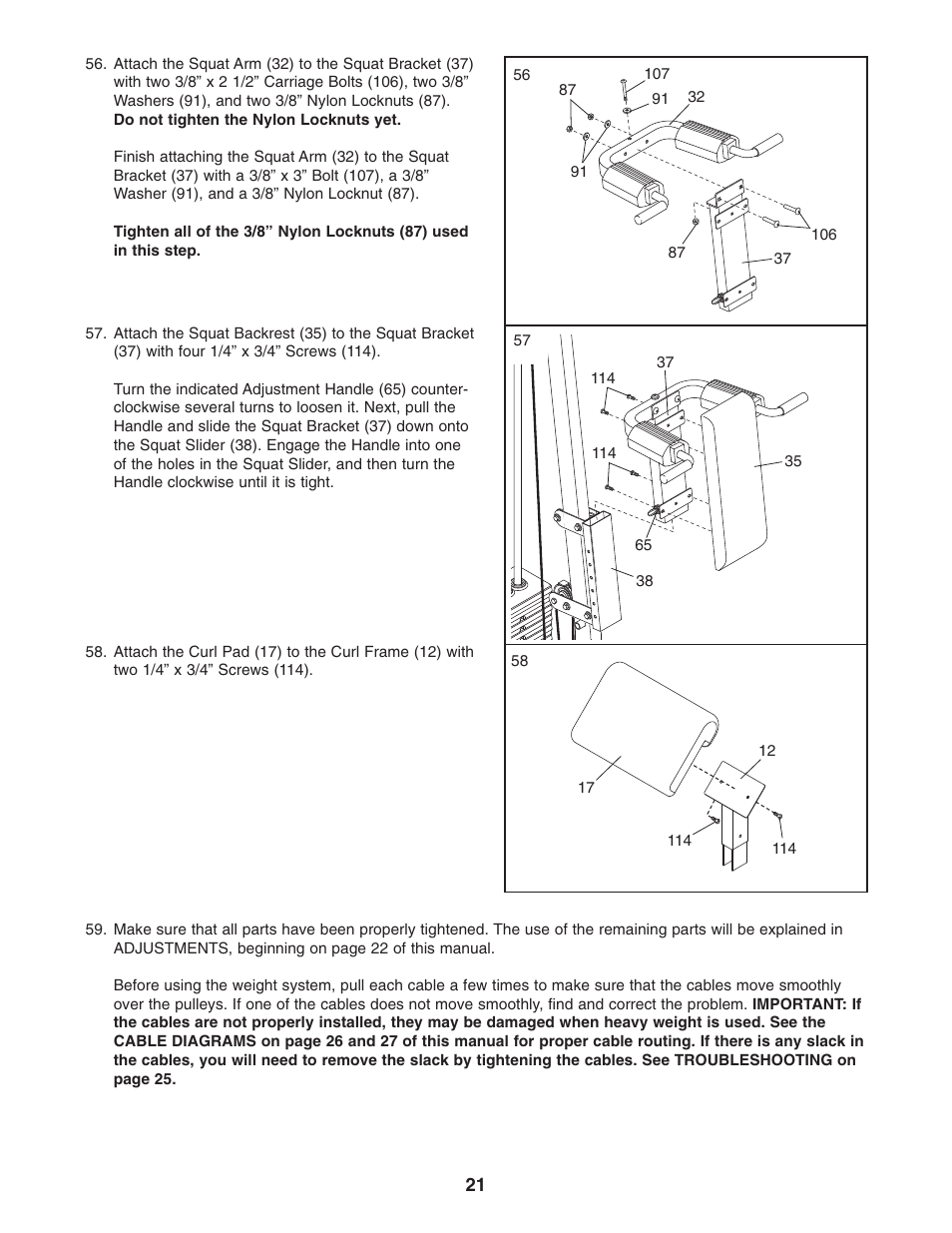 Weider WESY38320 User Manual | Page 21 / 33