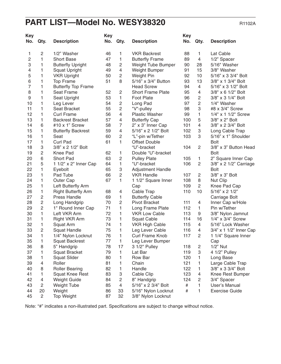 Weider WESY38320 User Manual | Page 31 / 33
