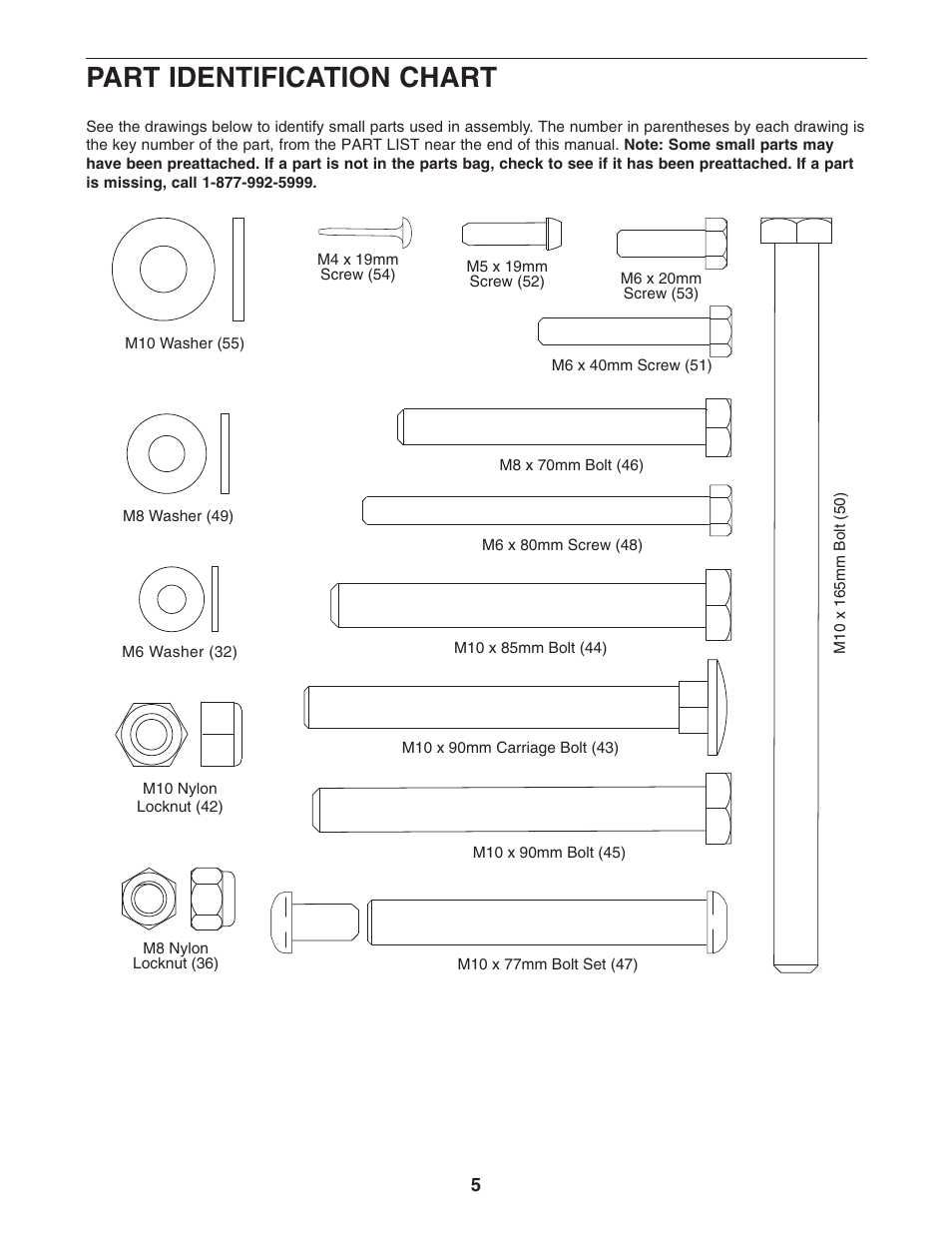 Part identification chart | Weider CORe 600 831.15715.0 User Manual | Page 5 / 20