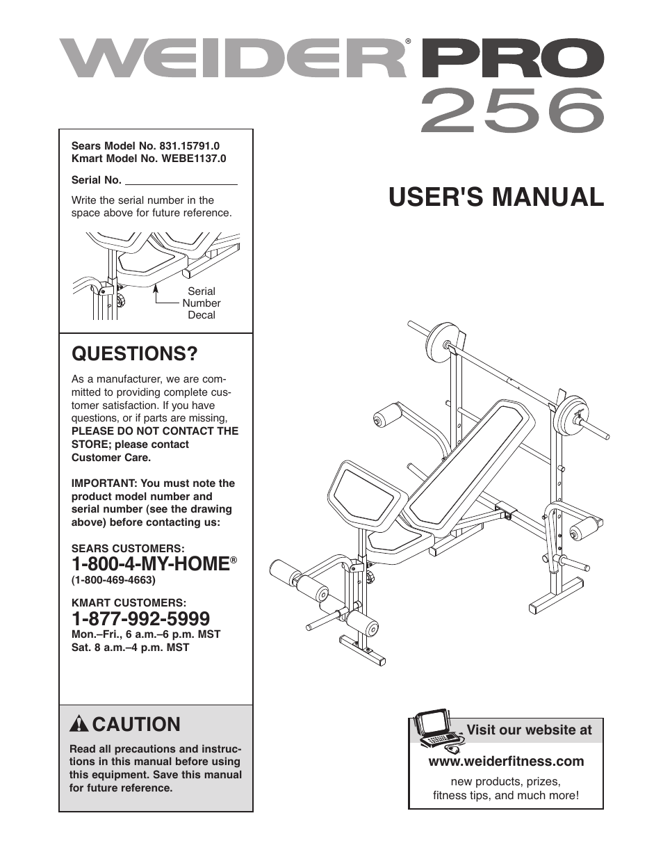 Weider WEBE1137.0 User Manual | 16 pages