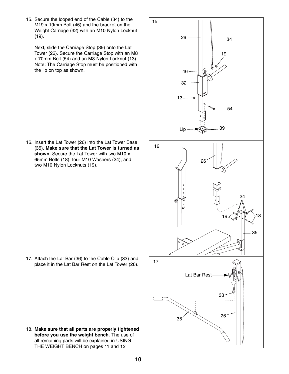 Weider WEBE17100 User Manual | Page 10 / 20