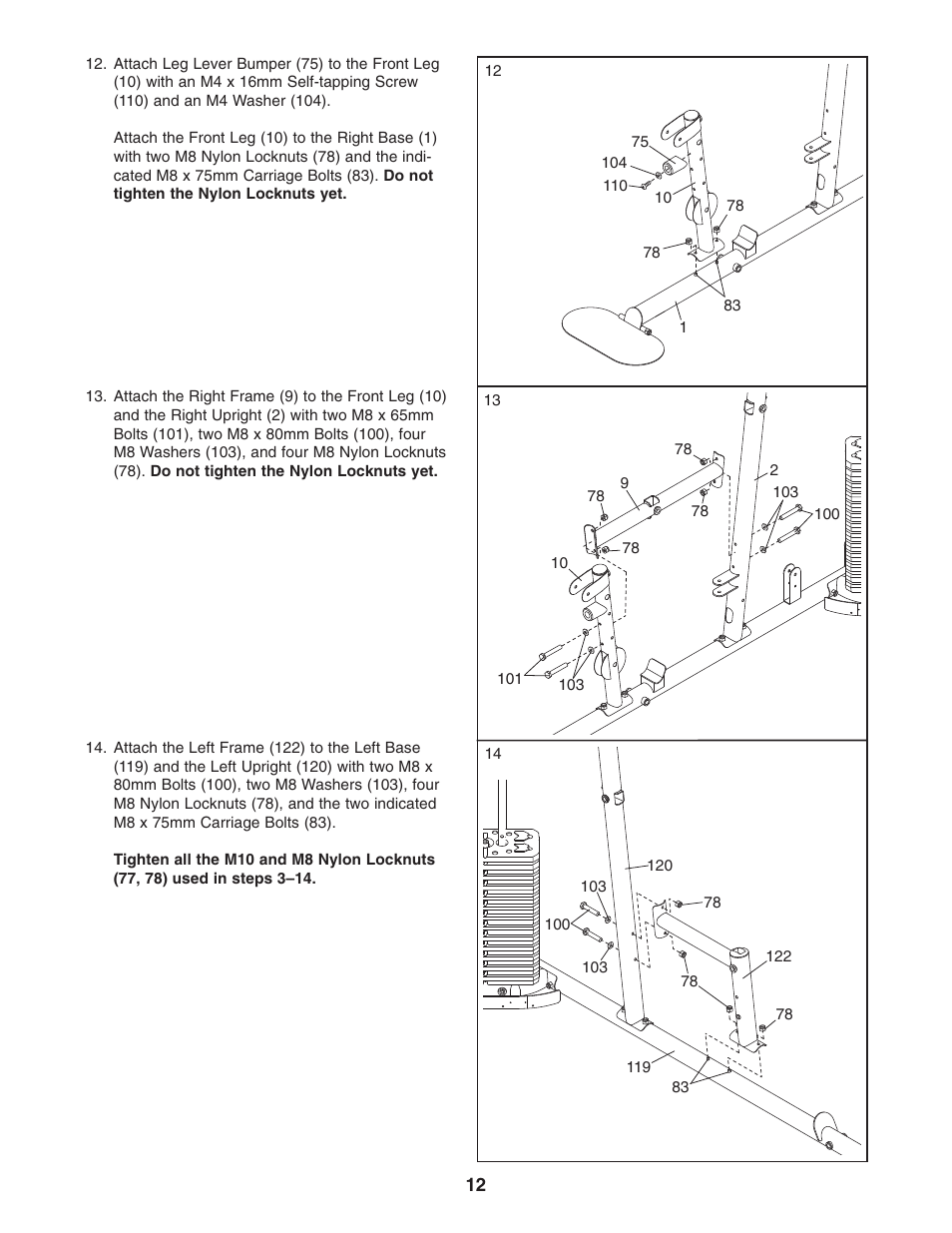 Weider Pro 4950 831.14623.0 User Manual | Page 12 / 44