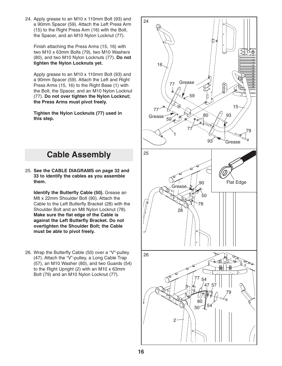 Cable assembly | Weider Pro 4950 831.14623.0 User Manual | Page 16 / 44