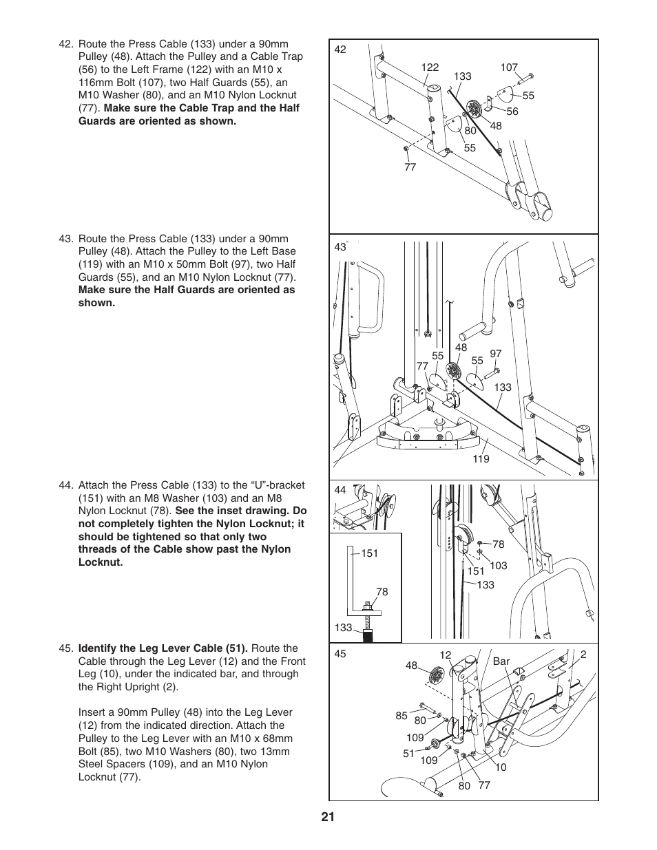 Weider Pro 4950 831.14623.0 User Manual | Page 21 / 44