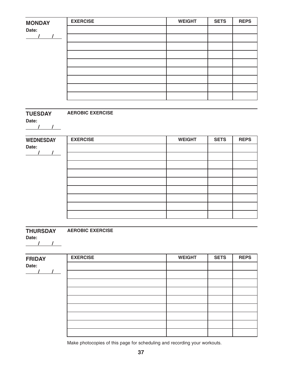 Weider Pro 4950 831.14623.0 User Manual | Page 37 / 44
