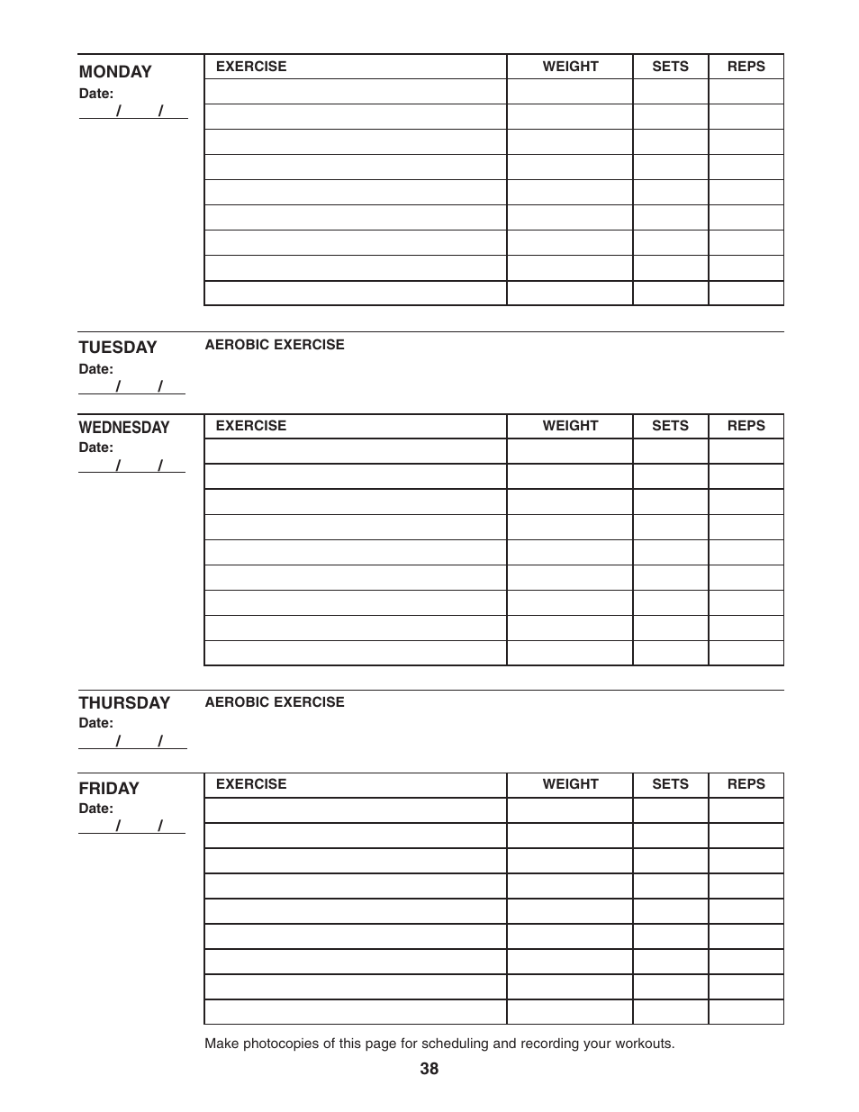 Weider Pro 4950 831.14623.0 User Manual | Page 38 / 44