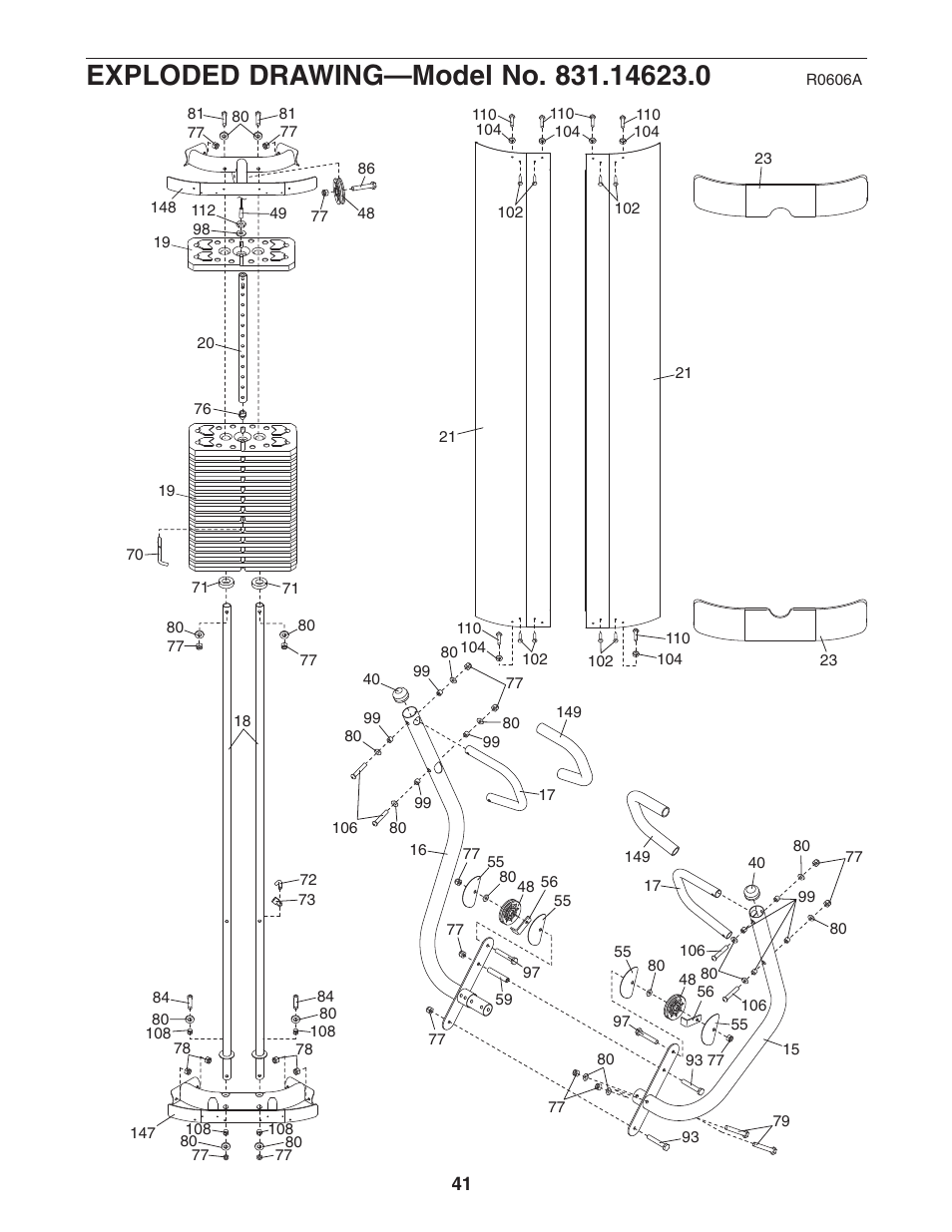 Weider Pro 4950 831.14623.0 User Manual | Page 41 / 44