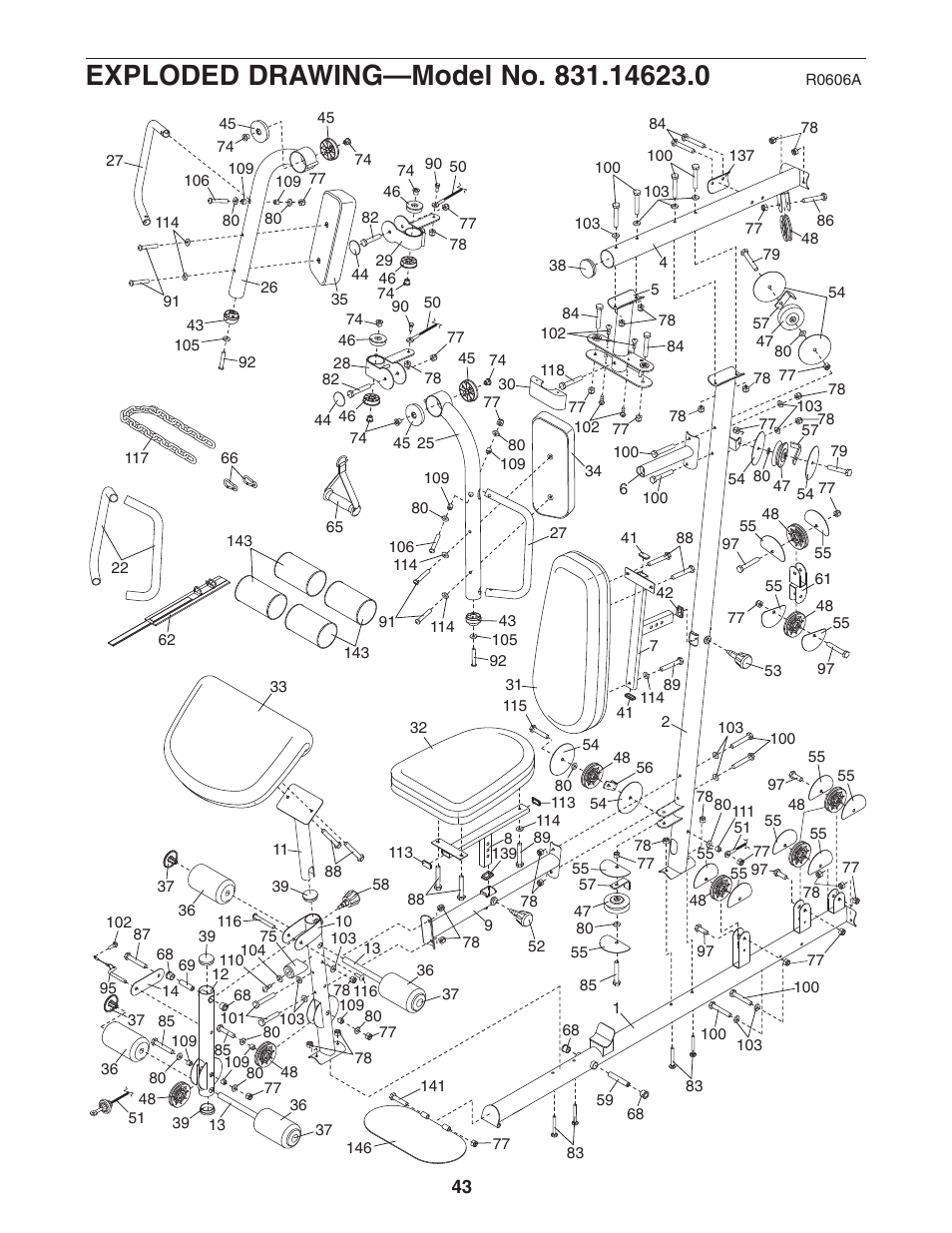 Weider Pro 4950 831.14623.0 User Manual | Page 43 / 44