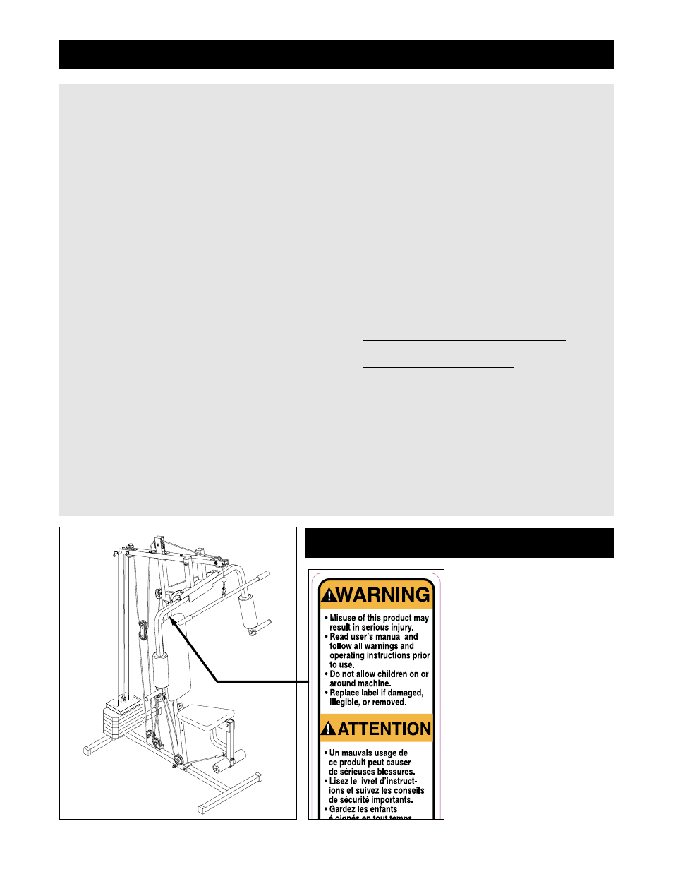 Warning, Important precautions warning decal placement | Weider WESY74090 User Manual | Page 3 / 27