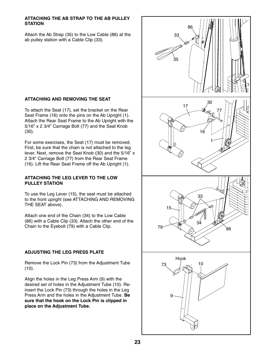 Weider WESY86301 User Manual | Page 23 / 33