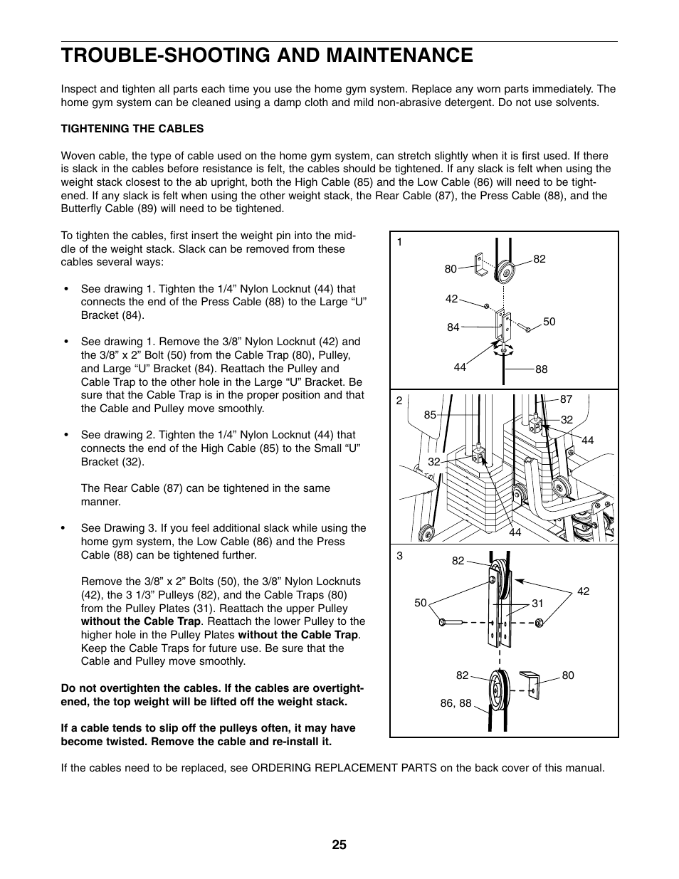 Trouble-shooting and maintenance | Weider WESY86301 User Manual | Page 25 / 33