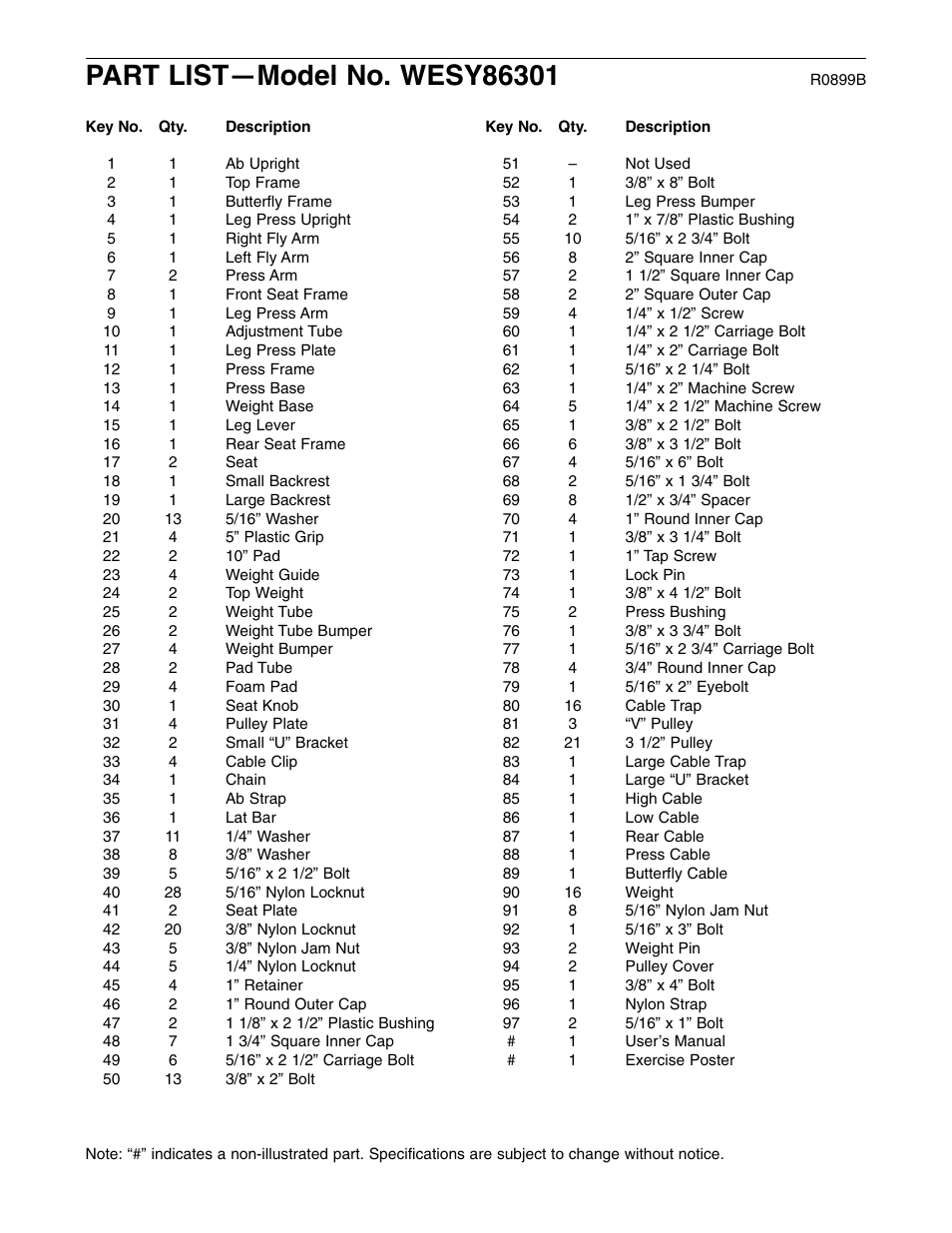 Weider WESY86301 User Manual | Page 31 / 33