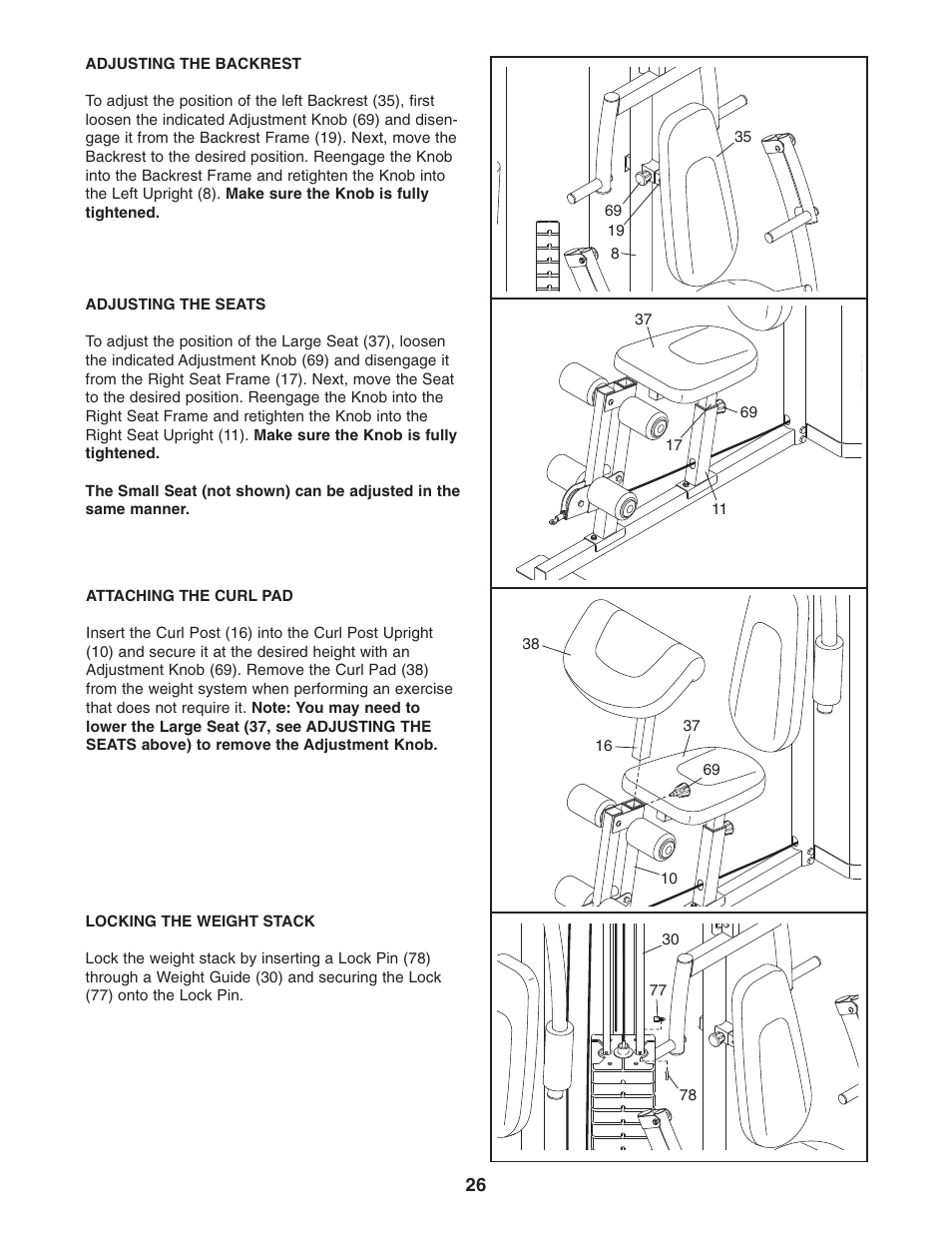 Weider club 4870 WESY3906.0 User Manual | Page 26 / 36