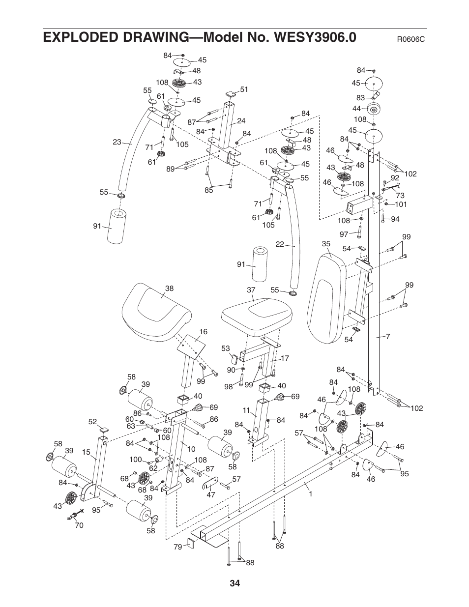 Weider club 4870 WESY3906.0 User Manual | Page 34 / 36