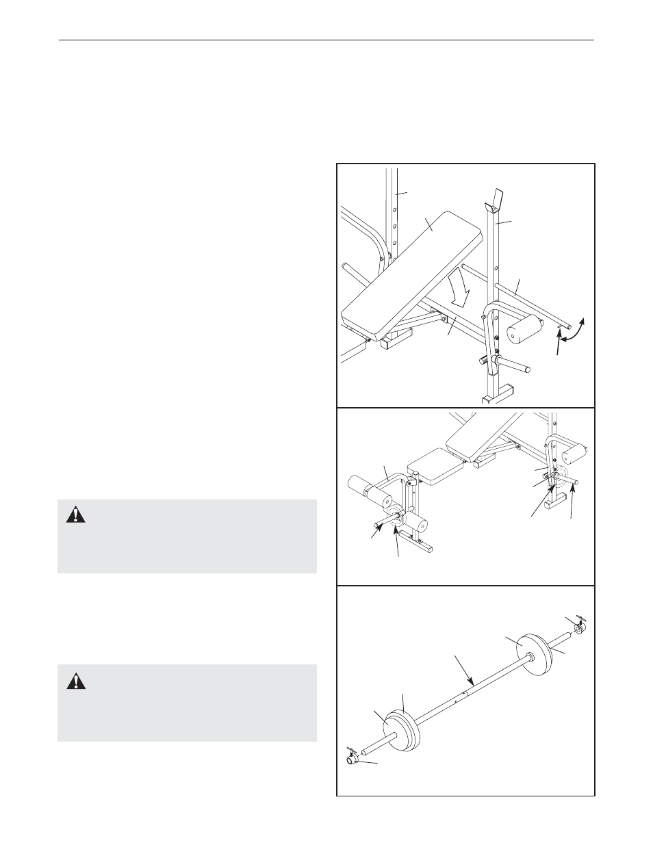 Warning, Adjustments | Weider WEBE05930 User Manual | Page 9 / 15