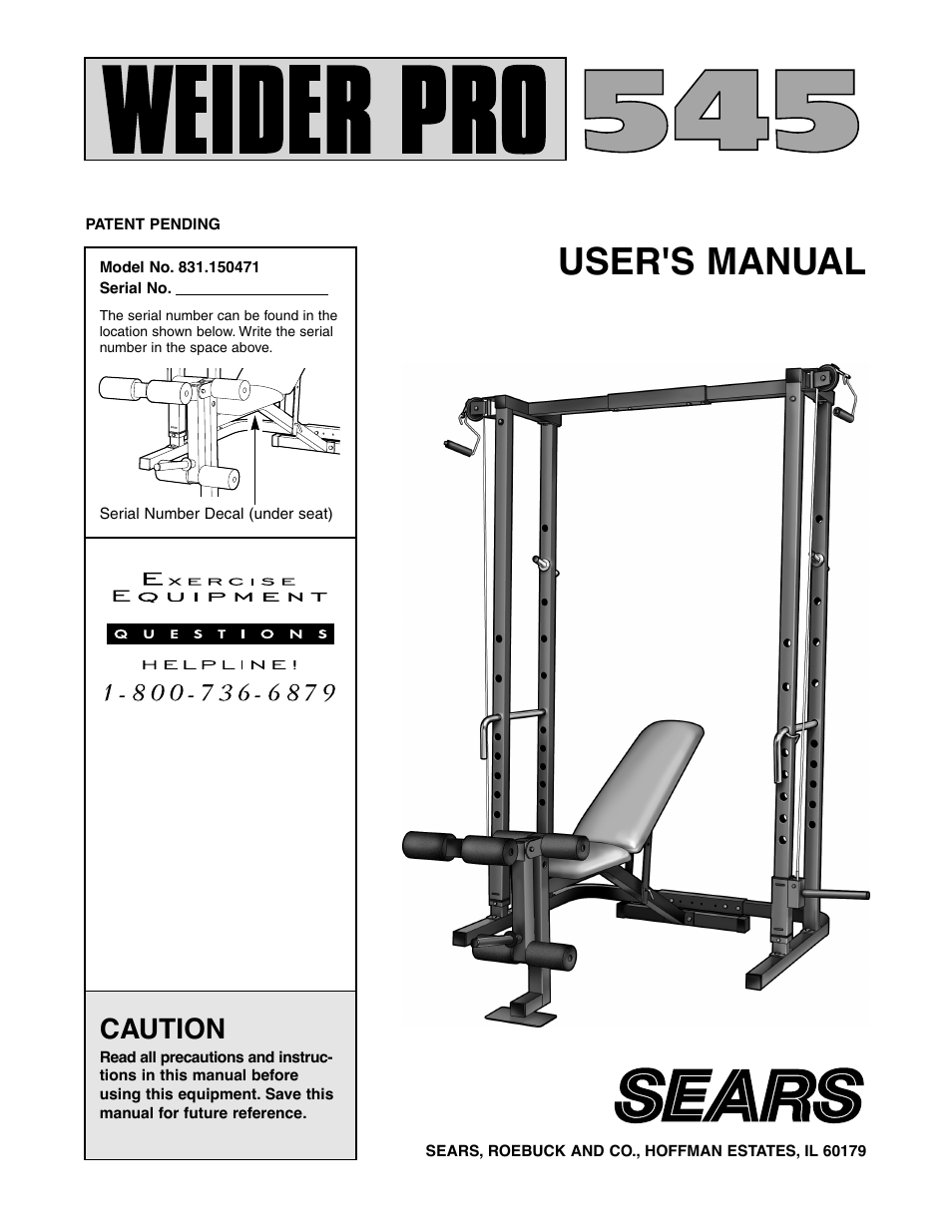 Weider 831.150471 User Manual | 24 pages