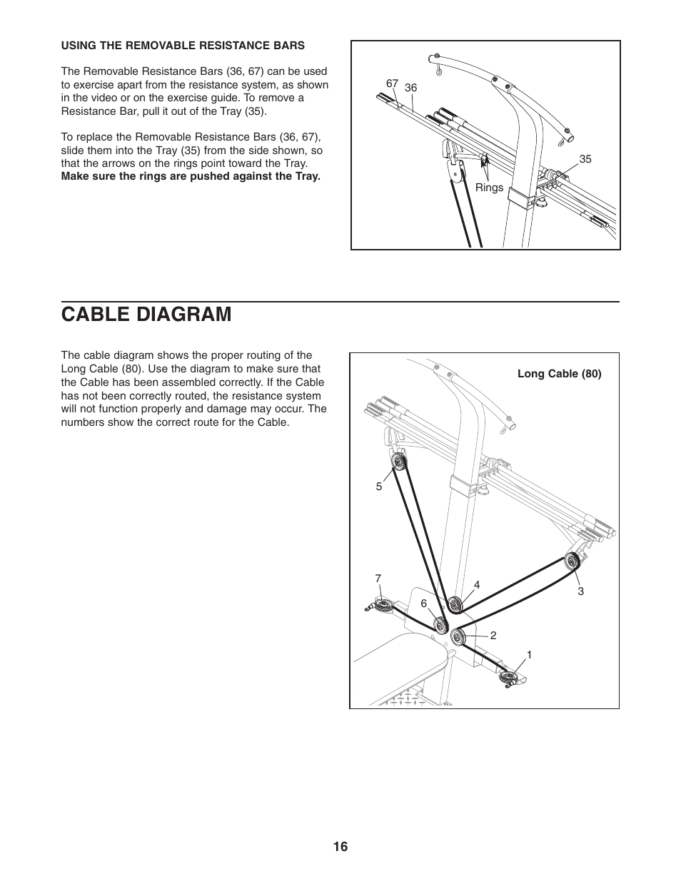Cable diagram | Weider WESY5773.0 User Manual | Page 16 / 24
