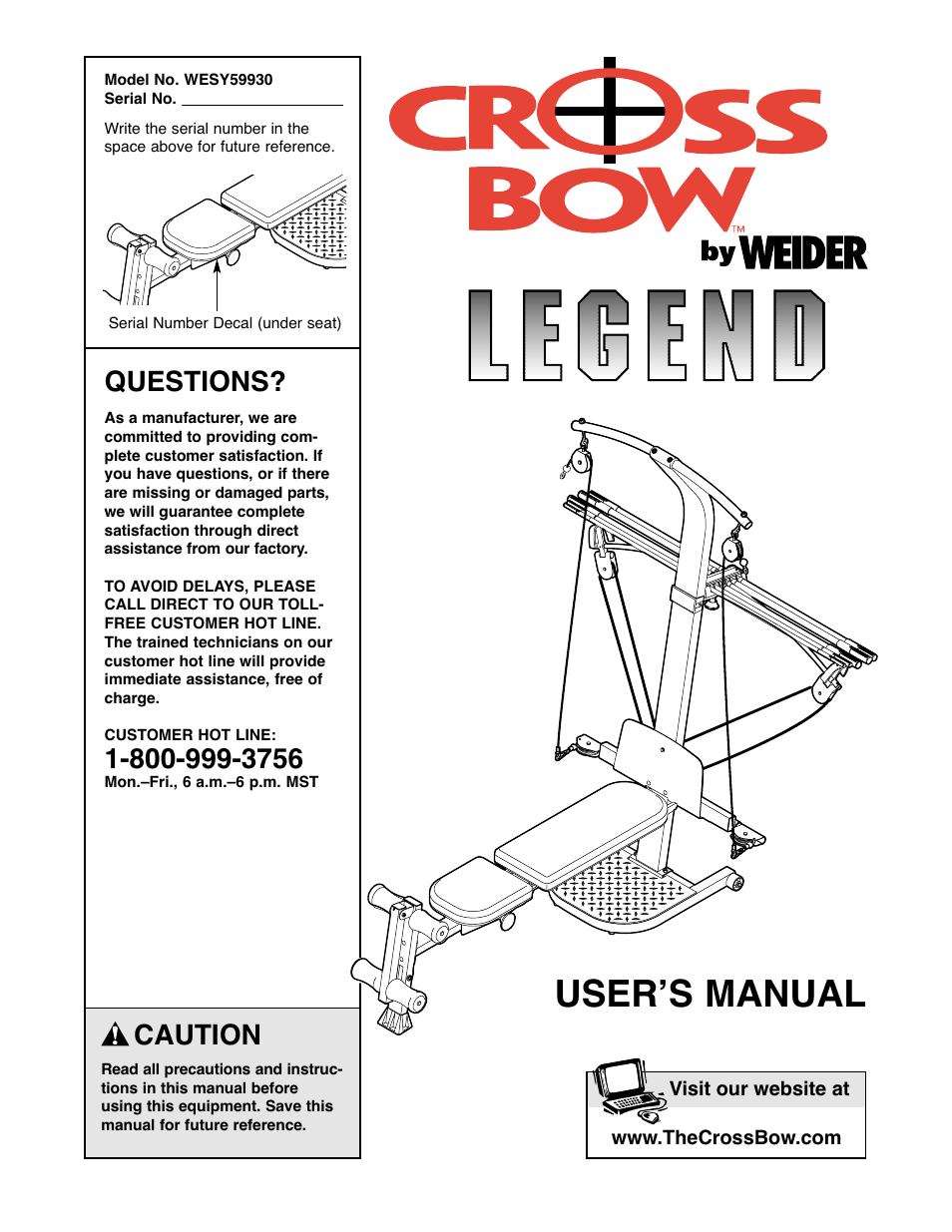 Weider WESY59930 User Manual | 24 pages