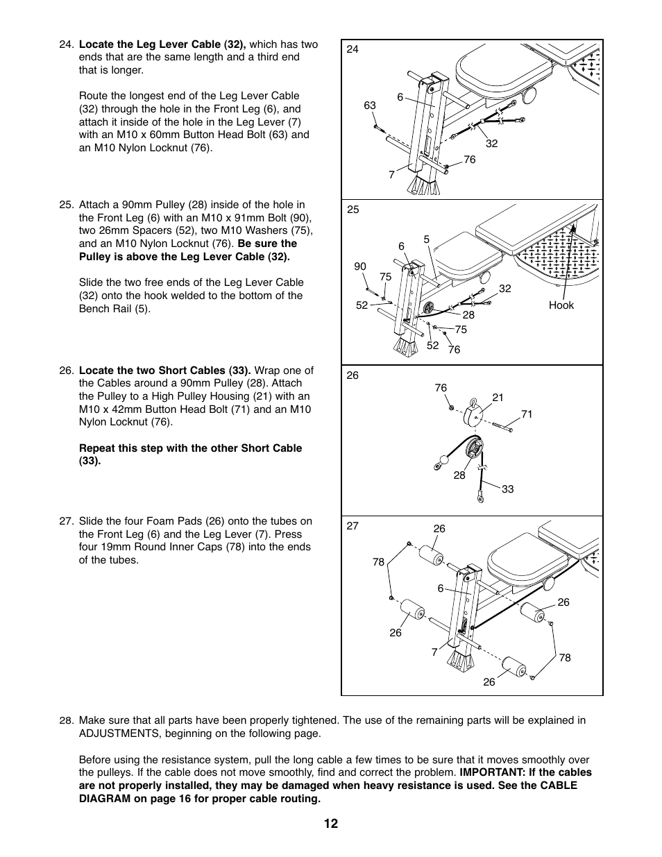 Weider WESY59930 User Manual | Page 12 / 24