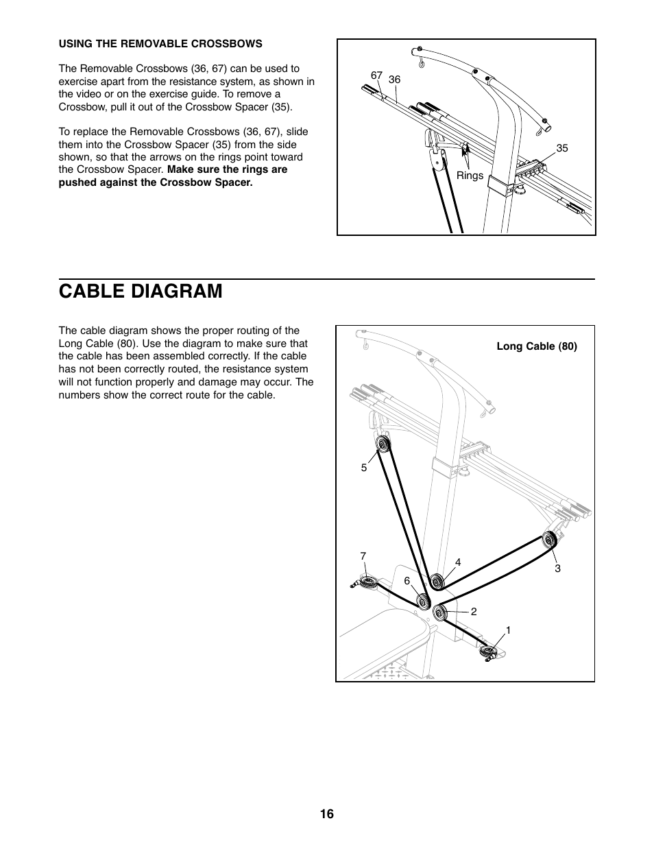 Cable diagram | Weider WESY59930 User Manual | Page 16 / 24