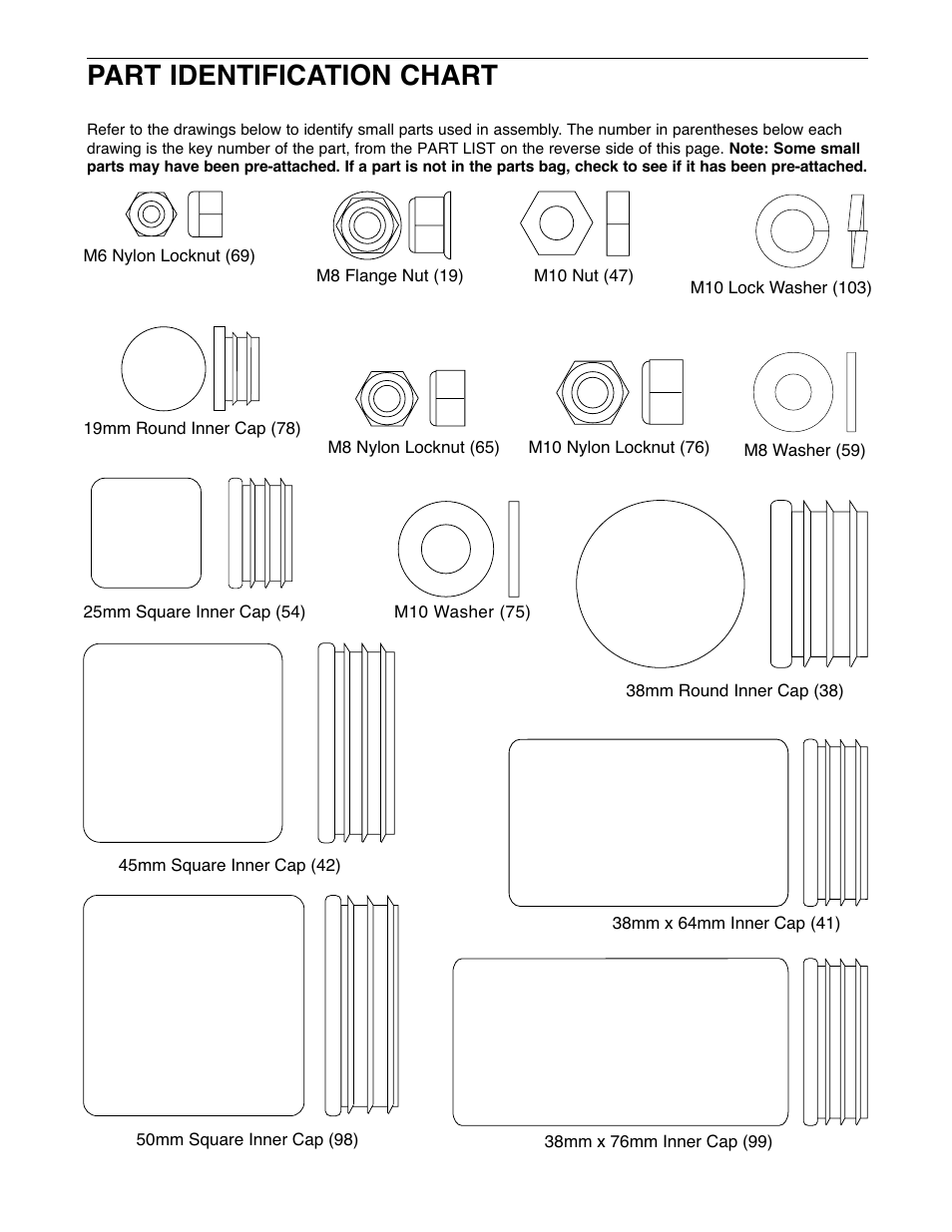 Part identification chart | Weider WESY59930 User Manual | Page 21 / 24